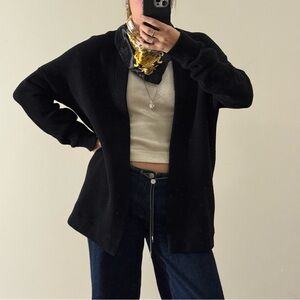 Free People Black Ottoman Ribbed Cardigan